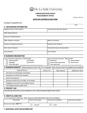 Supplier Accreditation .